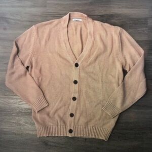 Men's Cardigan Sweater - Tan